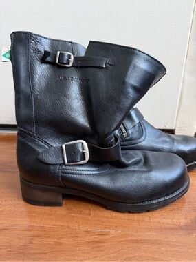 Mellow Walk Vanessa Black Leather Steele Toe Work Boots